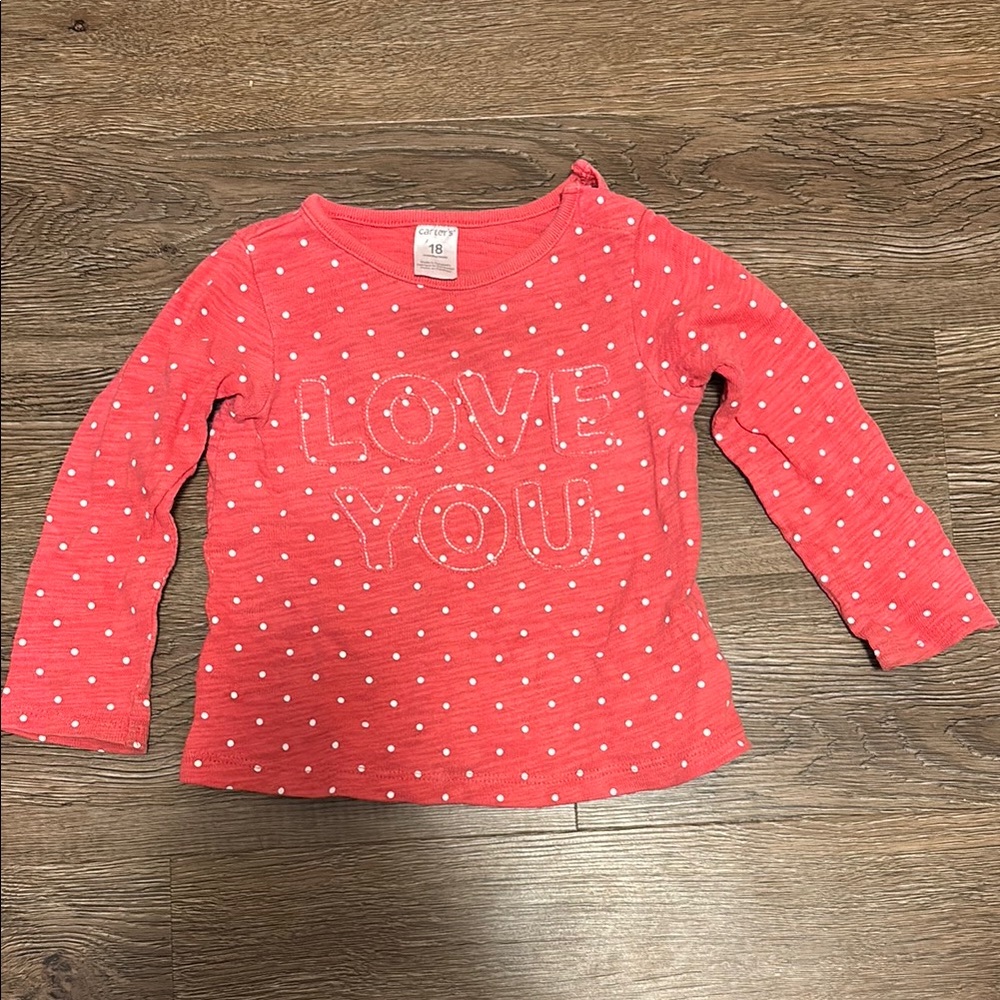 girls carters polka dot long sleeve